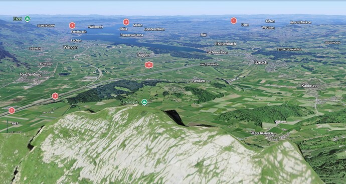 Federispitz 1'865 m (Screenshot von Google Earth)